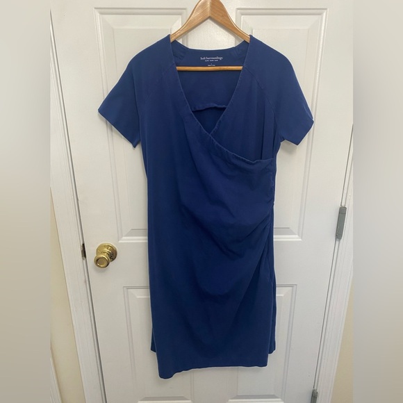 Soft Surroundings Dresses & Skirts - Soft Surroundings Royal Blue Faux Wrap Dress Size Large Casual Loungewear Comfy